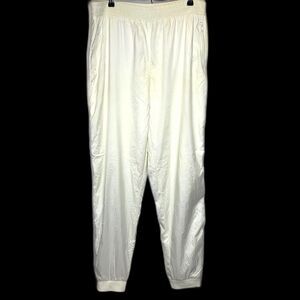 Mens Vintage 90s Nike Swoosh Logo‎ Windbreaker Track Pants White Semi-Opaque XXL
